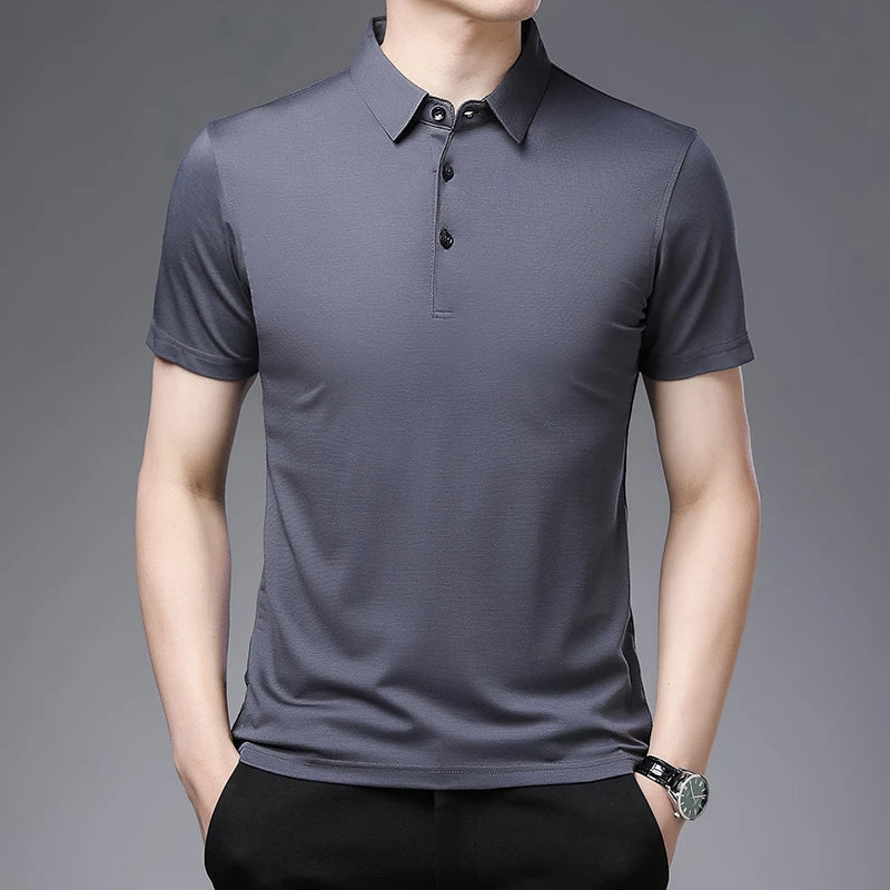2026 Men's New Solid Color Business Casual POLO Shirt Summer