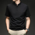 Mens Mandarin Collar Sport Polo Shirt Short