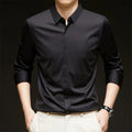 New Men's Business Casual Long Sleeved Solid
