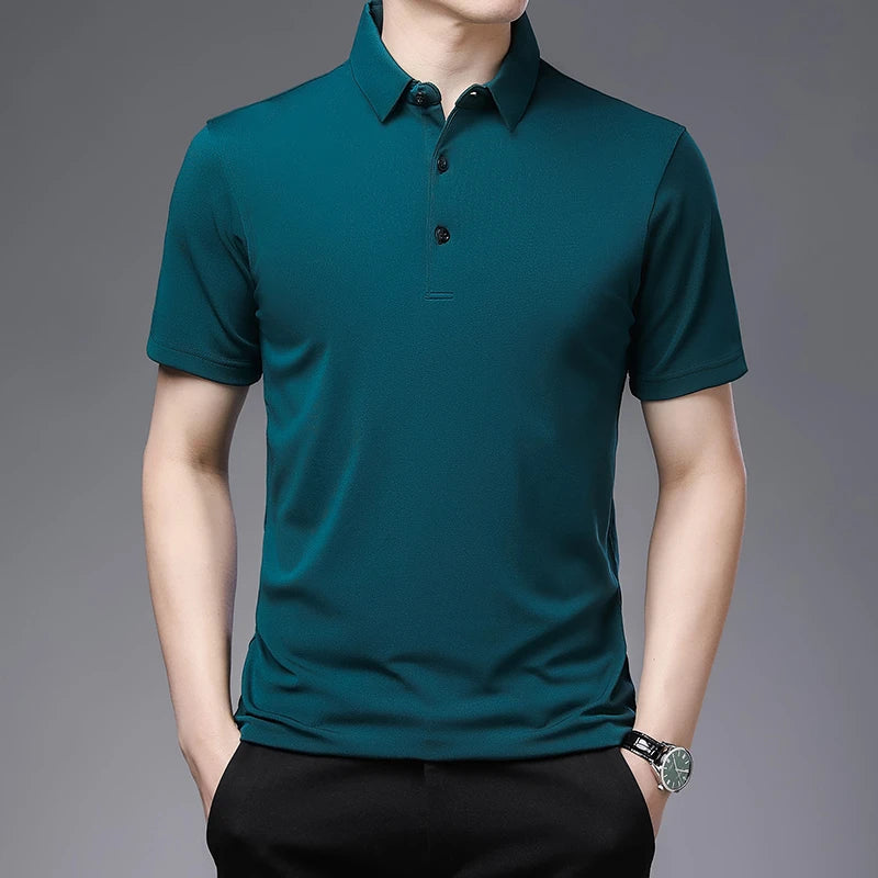 2026 Men's New Solid Color Business Casual POLO Shirt Summer