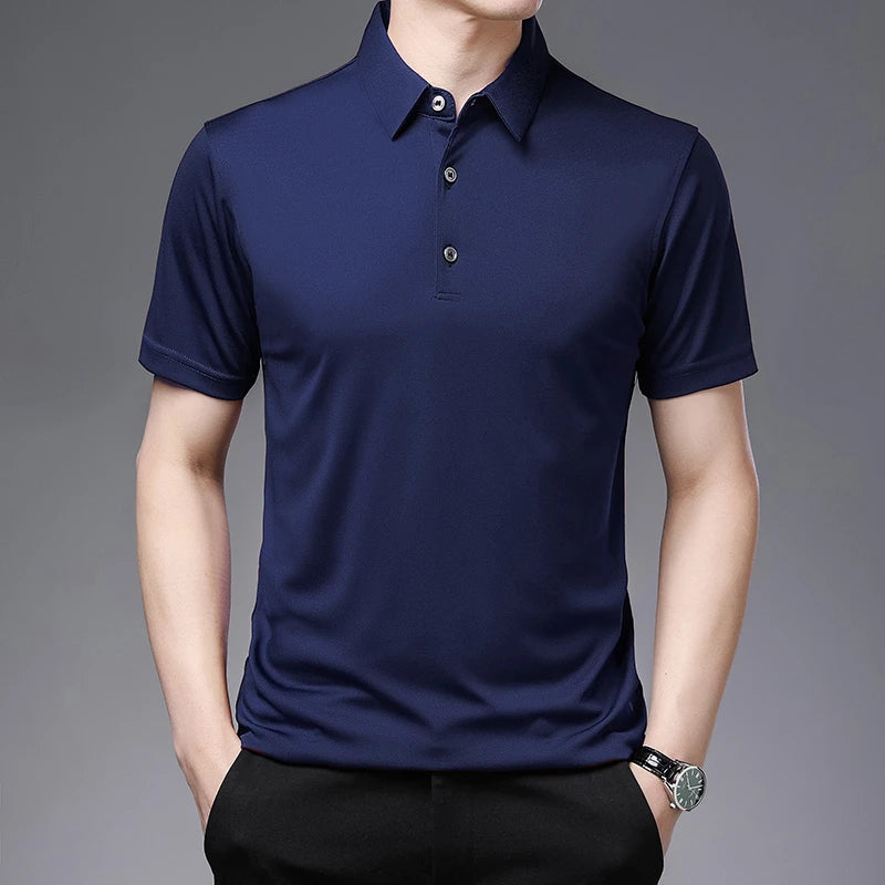 2026 Men's New Solid Color Business Casual POLO Shirt Summer
