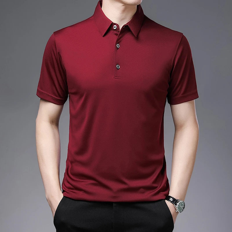 2026 Men's New Solid Color Business Casual POLO Shirt Summer