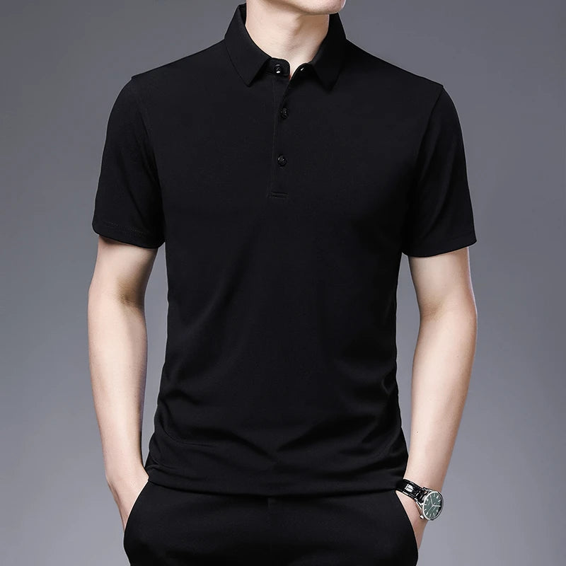 2026 Men's New Solid Color Business Casual POLO Shirt Summer